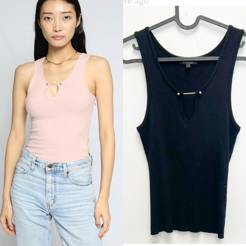 The Range ribbed black tank